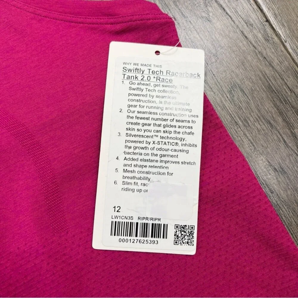 Lululemon NWT Swiftly Tech Racerback 2.0 *Race Length Ripened Raspberry - Picture 6 of 8